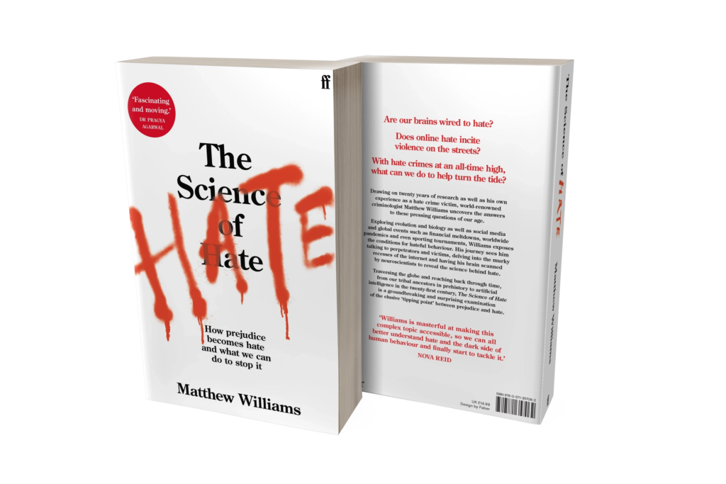 An image of The Science of Hate book front and back